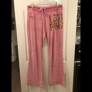 Pink Sequins Velour Pants